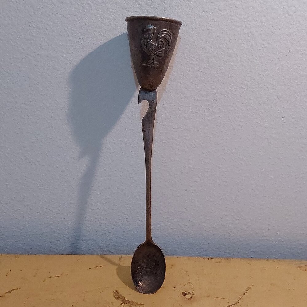 Vintage Napier Silver liquor jigger opener spoon bar utensil